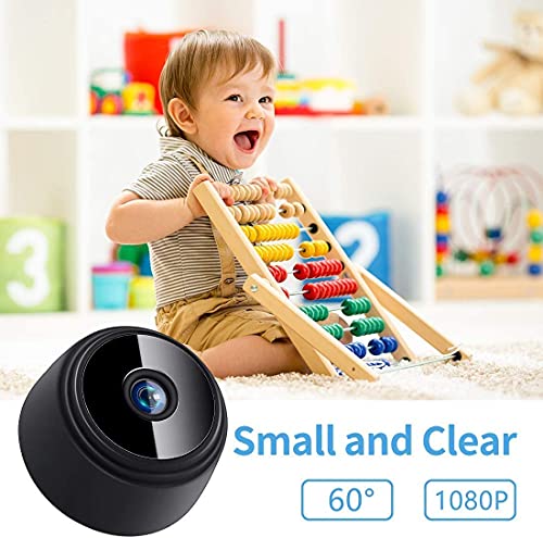 Mini Camara de Vigilancia,1080P HD Portátil WiFi Cámara,Grabadora de Video,Camaras de Seguridad Pequeña con Visualización Remota para Interior/Exterior