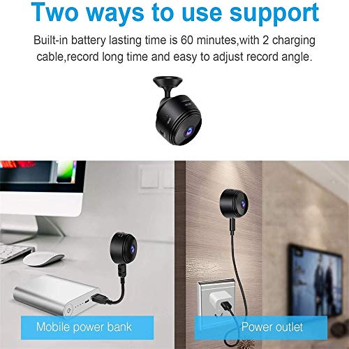 Mini Camara de Vigilancia,1080P HD Portátil WiFi Cámara,Grabadora de Video,Camaras de Seguridad Pequeña con Visualización Remota para Interior/Exterior