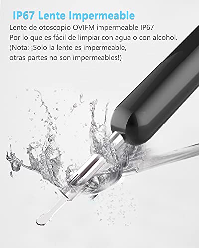 Mini Otoscopio Digital Wifi, OVIFM D10 3,9 mm HD 1080P Camara Endoscopica, Limpieza de Oidos con 8 Puntas de Oreja, Endoscopio Oido Impermeable para Niños/Medico, Adecuada para Iphone/Android/Movil