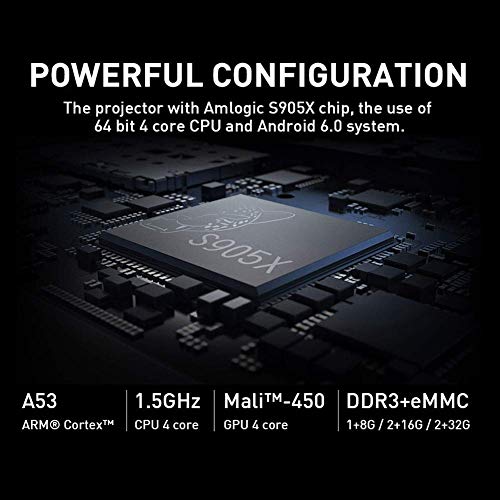 Mini proyector, proyector de Bolsillo portátil 3D 4K HD Smart DLP, 20,000 Horas de Android Home Theater Video Beamer, Compatible con DC IN/HD IN/HDMI/USB,para Cine en Casa