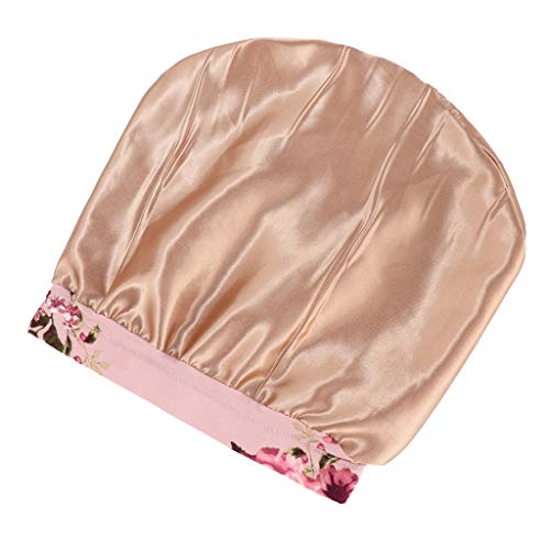 MISHITI Gorro de dormir con forro de satén impreso doble capa SlLoose Capo Beanie Hair Slap Hat