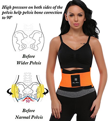 MISS MOLY- Fajas Reductoras Lumbar Corrector de Postura Recto Espalda Postura –Soporte Dolores de Espalda Reductora de Compresion r Naranja L