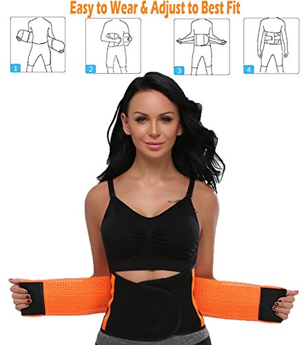 MISS MOLY- Fajas Reductoras Lumbar Corrector de Postura Recto Espalda Postura –Soporte Dolores de Espalda Reductora de Compresion r Naranja L
