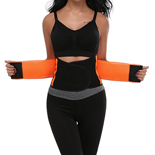 MISS MOLY- Fajas Reductoras Lumbar Corrector de Postura Recto Espalda Postura –Soporte Dolores de Espalda Reductora de Compresion r Naranja L
