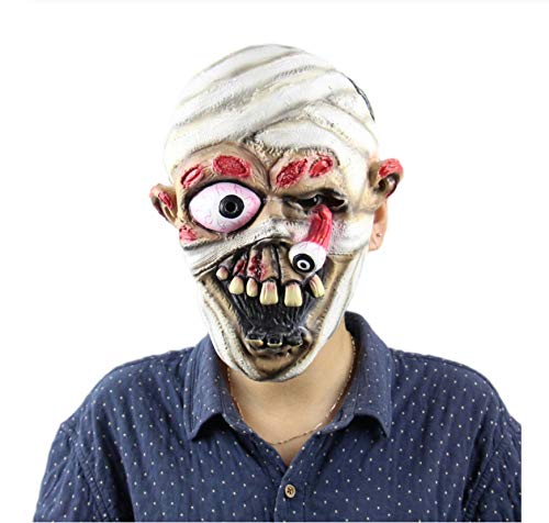 mmty Scary Zombie Dolls Mask,Halloween Mask Devil Demon Wizard Costume Party Latex Mask Bleeding Zombie Horror Face Mask For Adults