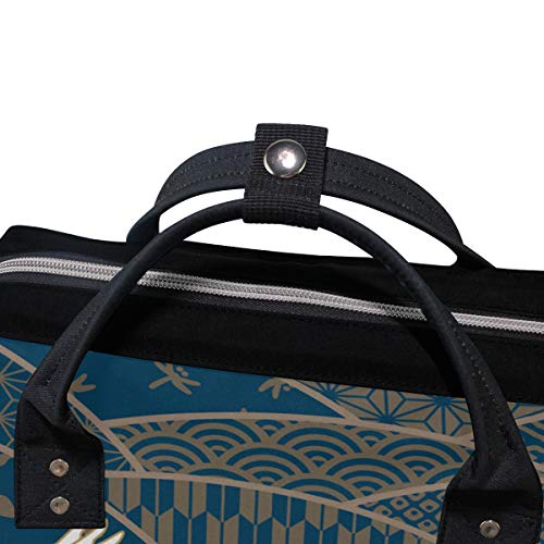 Mochila Casual para Mujer Bolso de grúa de pájaro de Estilo japonés Mochila de Trabajo de Estilo médico de Trabajo Abierto de Lona para Mujer Mochila para niñas