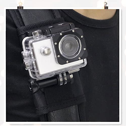 Mochila Correa de Montaje Soporte Fijacion Arnes de Hombro con Ajustable Hombrera y J-Hook - 360 Grados de rotación de sujeción la Mochila Compatible con GoPro Hero 9, 8, 7, Insta360, dji Osmo Acción