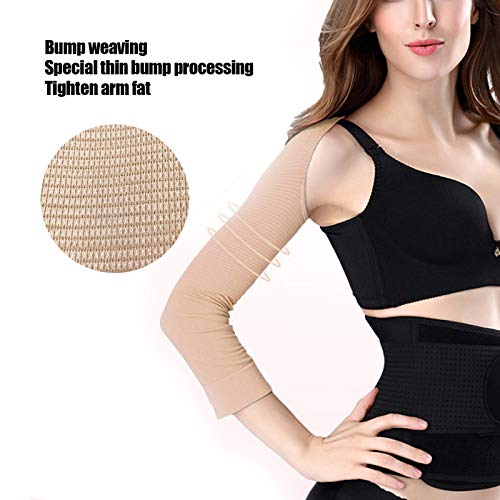 Modelador de brazo de alta elasticidad, compresión de brazo superior de hombro, 2 tamaños, moldeador de envoltura transpirable, corrector de mangas de brazo trasero, color de tono de piel(L)