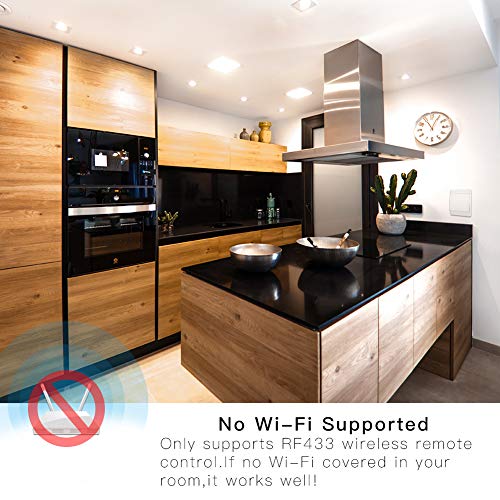 MOES Interruptor Inalámbricas Autoalimentado de Luz Conmutador RF433, Sin Cables Sin Bateria, Interruptor pared con Receptor Lámpara Casa Iluminación(kit de 2 vía)