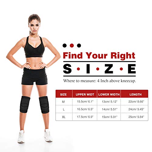 MoKo Rodilleras del Deporte Profesionales, 2 PZS Rodilleras Deportivas de Compresión Transpirables y Antideslizantes, Protección Ideal para Voleibol, Correr, Baloncesto, Bicicleta, XL, Negro