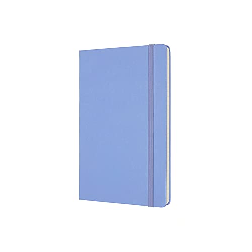 Moleskine - Cuaderno Clásico con Hojas de Rayas, Tapa Dura y Cierre con Goma Elástica, Tamaño Grande 13 x 21 cm, Color Azul Hortensia, 240 páginas