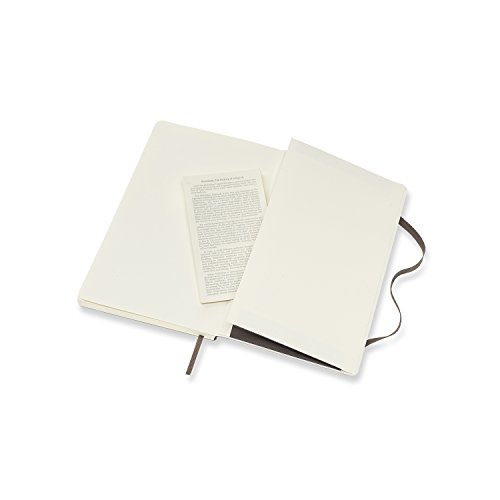 Moleskine - Cuaderno Clásico con Hojas Lisas, Tapa Blanda y Cierre Elástico, Color Marrón Tierra, Tamaño Grande 13 x 21 cm, 192 Hojas