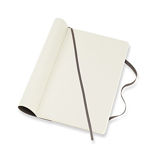 Moleskine - Cuaderno Clásico con Hojas Lisas, Tapa Blanda y Cierre Elástico, Color Marrón Tierra, Tamaño Grande 13 x 21 cm, 192 Hojas