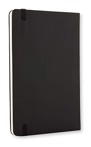 Moleskine - Cuaderno Clásico con Hojas Lisas, Tapa Dura y Cierre Elástico, Color Negro, Tamaño Grande 13 x 21 cm, 240 Hojas
