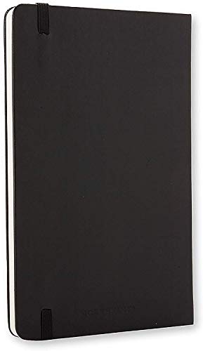Moleskine - Cuaderno Clásico con Hojas Lisas, Tapa Dura y Cierre Elástico, Color Negro, Tamaño Grande 13 x 21 cm, 240 Hojas
