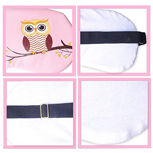 Monbedos Máscara de ojos con patrón de búho para dormir con bolsa de hielo desmontable reutilizable para viajes, para mujeres que duermen