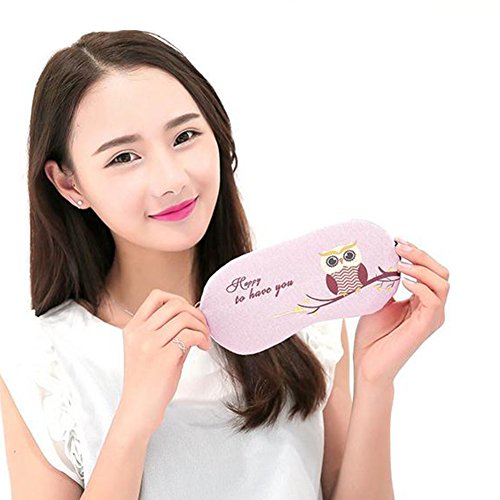 Monbedos Máscara de ojos con patrón de búho para dormir con bolsa de hielo desmontable reutilizable para viajes, para mujeres que duermen