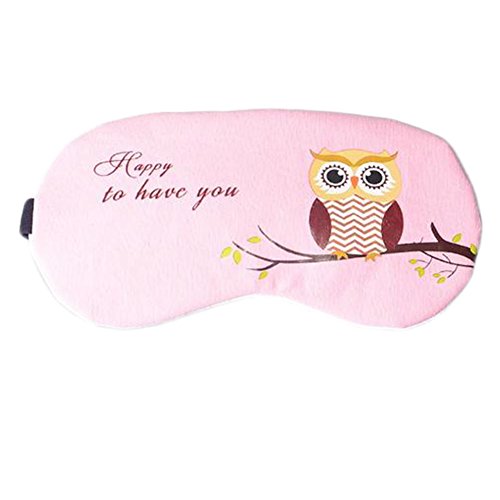 Monbedos Máscara de ojos con patrón de búho para dormir con bolsa de hielo desmontable reutilizable para viajes, para mujeres que duermen