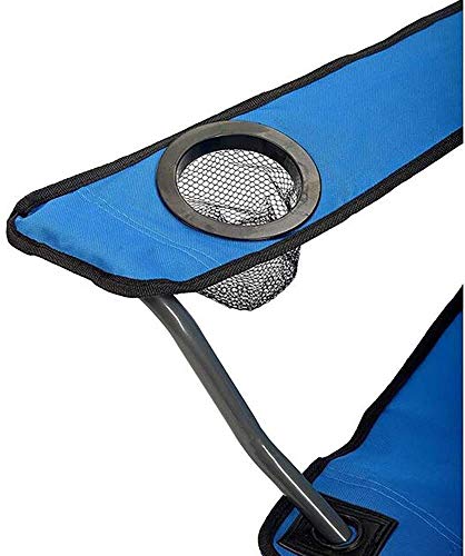 Mopoq El sostenedor plegable portátil Silla Con Apoyabrazos Copa, plegable silla de camping, al aire libre Butaca Con Highback bolsa de transporte, de viajes Playa de picnic Negro 54x44x92cm (21x17x36
