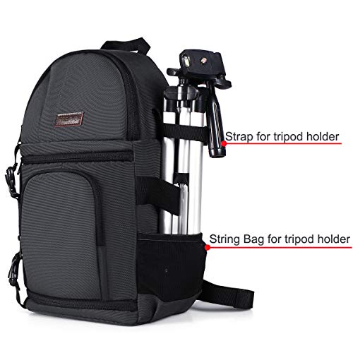 MOSISO Cámara Bolso Bandolera, Mochila a Prueba de Golpes con Correa Crossbody Ajustable y Inserciones Modulares para Cámaras DSLR/SLR/Mirrorless(Compatible con Canon/Nikon/Sony/Fuji),Gris Espacial
