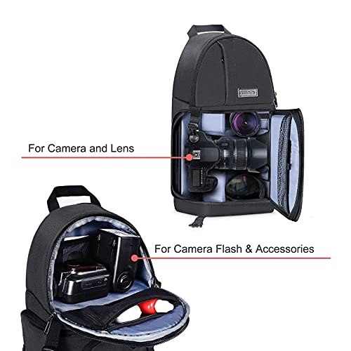 MOSISO Cámara Bolso Bandolera, Mochila a Prueba de Golpes con Correa Crossbody Ajustable y Inserciones Modulares para Cámaras DSLR/SLR/Mirrorless(Compatible con Canon/Nikon/Sony/Fuji),Gris Espacial