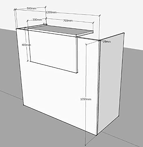 MOSTRADOR EXPRESS DE 25mm DE GROSOR DE 120X105X50CM CON COSTADO. FABRICADO EN ESPAÑA. ENVIO A PENÍNSULA (BLANCO-BLANCO) ENTREGA DE 3 A 5 DIAS HABILES.