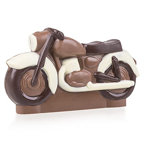 Moto de chocolate en caja de madera | Idea de regalo para niño, papá, abuelo | Sin alcohol | Vintage | Colección, Motociclista | Navidad | Pascua | Cumpleaños | Día del Padre