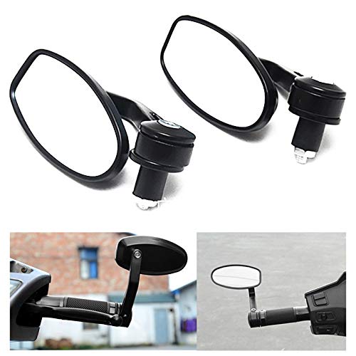 Moto Espejos Laterales Y Accesorios Universal 22mm Extremo De La Barra Elipse Espejos Retrovisores Moto Moto De La Motocicleta Scooter Espejo Retrovisor Lateral Ver Espejos Cubierta trasera del espejo