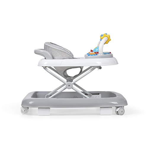 Ms Innovaciones 438 - Andador Bebe Basic - Base Antivuelco - Incluye Bandeja De Sonidos Y Juegos, Unisex, Gris