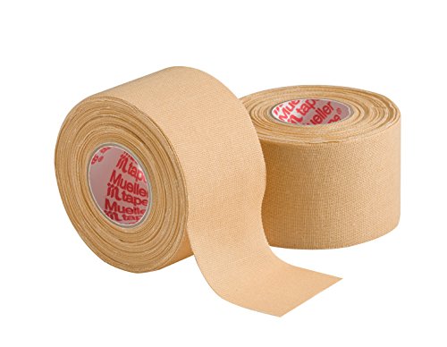 Mueller MTape - Cinta atlética, 3,8 cm x 10 m, color beige, TeamPak (caja de 32 rollos), 130827
