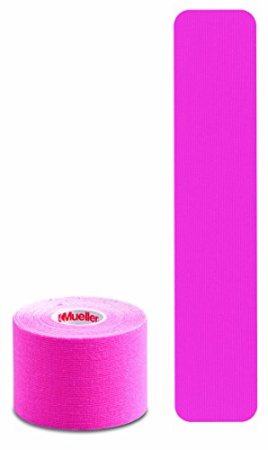 MUELLER Pre Cut Kinesiology Tape Pink (5cm x 5m in Strips) Cinta de kinesiología precortada, Color Rosa (5 cm x 5 m, 20 Tiras), Unisex Adulto