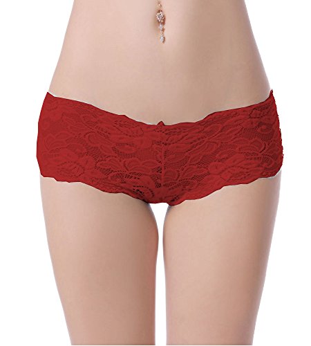 Mujer Brazilian Panty Vino Rojo puntas Unterhose Gogo Flores Tanga Lencería S – XL borgoña L/X-Large