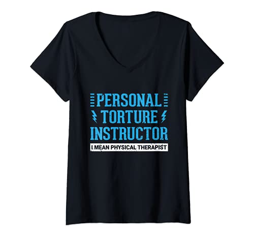 Mujer Mes de la terapia de regalo del fisioterapeuta de Funny PT Camiseta Cuello V