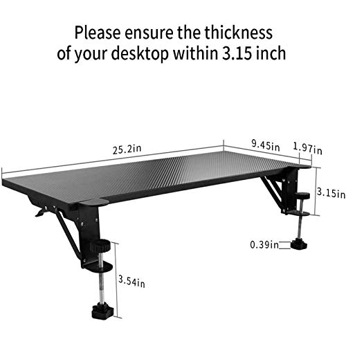 Muñeca Ordenador Resto Apoyabrazos -Bandeja Teclado Bajo Mesa Ajustable, para Ordenador Portátil Reposabrazos Soporte para Reposabrazos De Mesa Bandeja para Codo, Extensor De Escritorio (Negro)