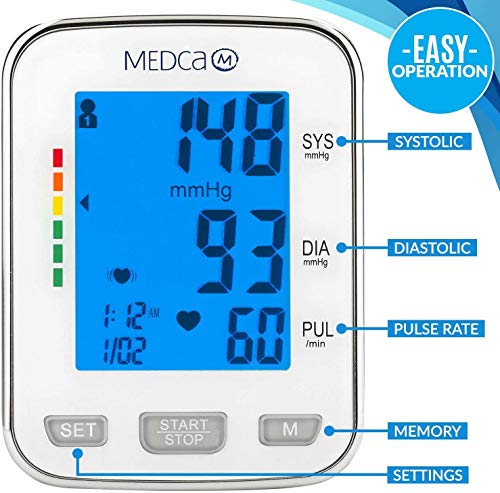 Muñequera de presión arterial - Monitor de presión arterial y banda de máquina automática BP con pantalla LCD grande para lectura rápida y precisa