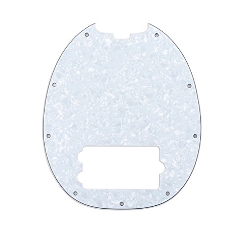 Musiclily 9 Agujeros Pickguard Golpeador para Musicman Stingray Bajo de 4 Cuerdas,4 capas White Pearl