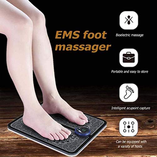 MUSJOS EMS Masajeador De Pies, Electroestimulador Muscular, Foot Massager Electrico, Promueve La Circulación Sanguínea, Relaja Los Pies para Uso En El Hogar Y La Oficina Masajeador De Pies Recargable