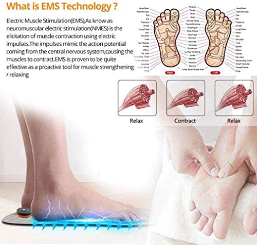 MUSJOS EMS Masajeador De Pies, Electroestimulador Muscular, Foot Massager Electrico, Promueve La Circulación Sanguínea, Relaja Los Pies para Uso En El Hogar Y La Oficina Masajeador De Pies Recargable