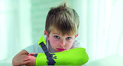 MY PRIM KIDS | Cabestrillo Infantil Cerrado Sling | Inmovilizador de Brazo | Transpirable sin Látex | Bilateral | Color Verde y Gris | Muévete con Libertad (Talla 2: 21-25 cm)