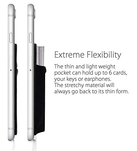 MyGadget Tarjetero Adhesivo para Funda Móvil con Tapa - Porta Tarjetas de Crédito con Bloqueo RFID - Card Holder para Apple iPhone, Samsung, Huawei - Negro
