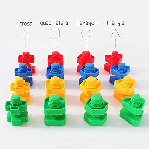MYRCLMY Jumbo Tuercas Y Tornillos Conjunto Construcción De Edificios Juguetes 40 Pares De Terapia Ocupacional Herramientas De Tornillos Tuerca Juguete Coincidencia De Motricidad Fina