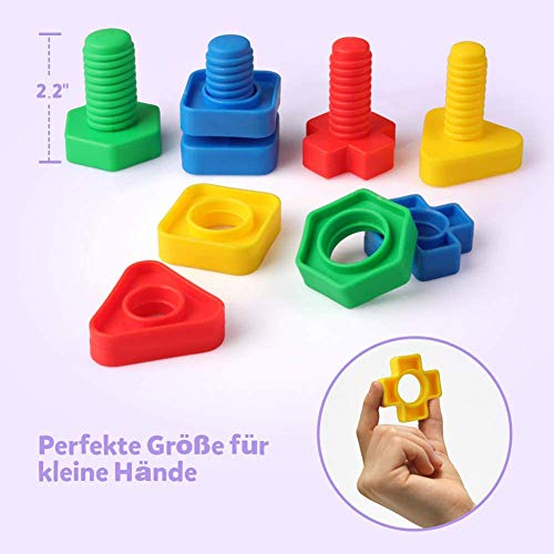 MYRCLMY Jumbo Tuercas Y Tornillos Conjunto Construcción De Edificios Juguetes 40 Pares De Terapia Ocupacional Herramientas De Tornillos Tuerca Juguete Coincidencia De Motricidad Fina