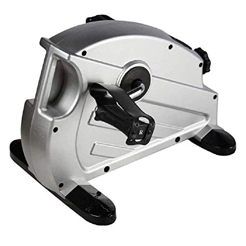 MZDJDM Mini Bicicleta estática Ejercitador de Pedal motorizado portátil Debajo del Escritorio Bicicleta de Brazo y Pierna Bicicleta de Ejercicio Resistencia Ajustable con Pantalla LCD (Silver)