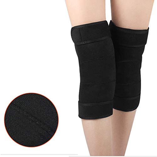 NACHEN 1 par de rodilleras autocalentables de turmalina, magnéticas, ajustables, para terapia, masajes (1 par, 1 par)
