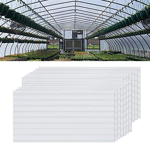 NAIZY 14 planchas alveolares de policarbonato de cámara hueca, 4 mm, 10,25 m², placas de doble puente para invernadero de jardín, placas de repuesto (60,5 x 121 cm), transparente