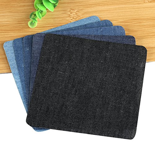 Naler 25 Parches Termoadhesivos Vaquero Parches de Algodón para Ropa Planchar y Coser (5 Tamaños, 5 Colores)