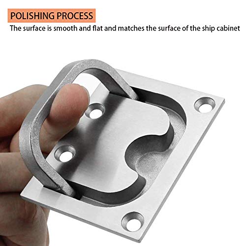 NAMIS Trampilla para Botes, Acero Inoxidable Tirar de la escotilla Hatch Latch Slam Latch, Manija ahuecada del tirón de la portilla del Barco del Acero Inoxidable para yate Marino(57 x 76mm)