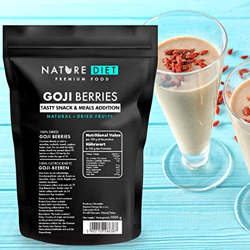 Nature Diet - Bayas de Goji 1000 g | Bayas secas | Refrigerio saludable