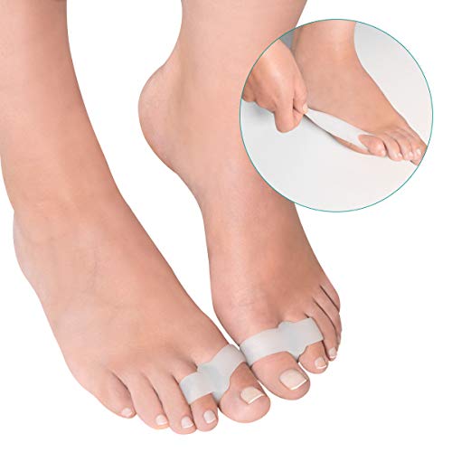 Navaris Separador para dedos del pie - Corrector ortopédico de juanetes y Hallux Valgus - 8 Correctores de gel silicona para aliviar el dolor de pies