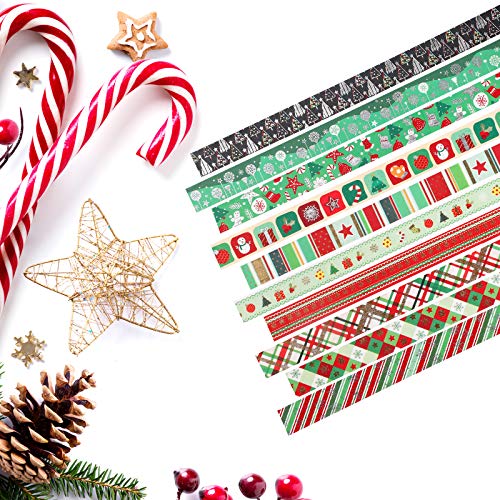 Navidad Washi tape set 12 Cintas adhesivas Rainbow Kawaii Decorativo de Masking Tape Washi Tape Decorativas de Colores Washi Cinta de Enmascarar para DIY manualidades álbumes de recortes y regalos